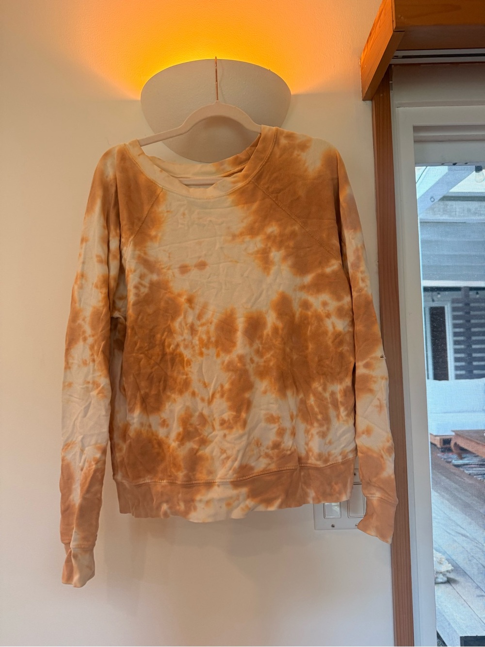 MATE the Label Tie-Dye Crewneck Sweatshirt in Rust & Cream